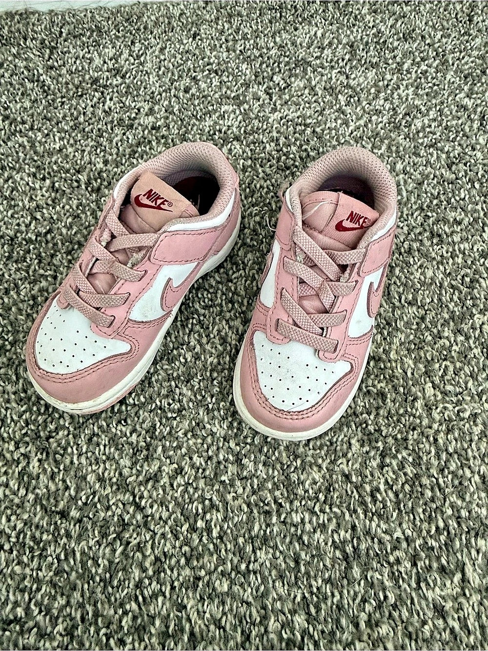 Nike Dunk Low Toddler Pink & White Sneakers